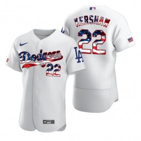 Clayton Kershaw Los Angeles Dodgers White 2020 Stars & Stripes 4th of July Jersey