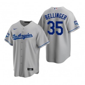 Men's Los Angeles Dodgers Cody Bellinger Gray 2020 World Series Champions Road Replica Jersey