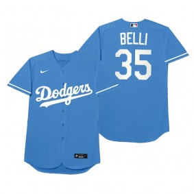 Los Angeles Dodgers Cody Bellinger Belli Royal 2021 Players' Weekend Nickname Jersey