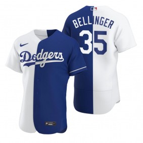 Los Angeles Dodgers Cody Bellinger White Blue Split Two-Tone Jersey