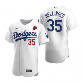 Los Angeles Dodgers Cody Bellinger Poppy Patch Authentic White Memorial Day Jersey