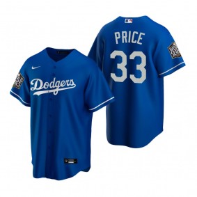 Los Angeles Dodgers David Price Royal 2020 World Series Replica Jersey