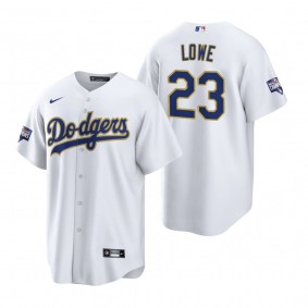 Los Angeles Dodgers Derek Lowe White Gold 2021 Gold Program Replica Jersey