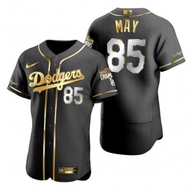 Los Angeles Dodgers Dustin May Black 2020 World Series Champions Gold Edition Jersey