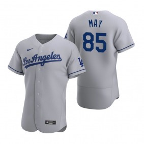 Men's Los Angeles Dodgers Dustin May Nike Gray Authentic 2020 Road Jersey