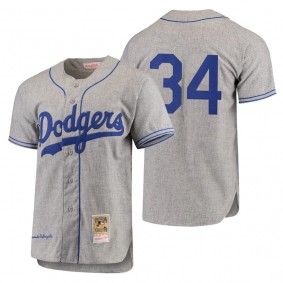 Brooklyn Dodgers Fernando Valenzuela Gray Cooperstown Collection Authentic Jersey