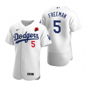 Los Angeles Dodgers Freddie Freeman Poppy Patch Authentic White Memorial Day Jersey