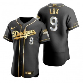 Los Angeles Dodgers Gavin Lux Black 2020 World Series Champions Gold Edition Jersey