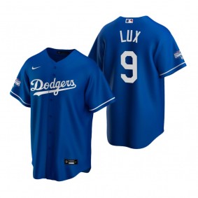 Men's Los Angeles Dodgers Gavin Lux Royal 2020 World Series Champions Replica Jersey
