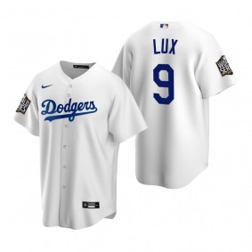Men's Los Angeles Dodgers Gavin Lux White 2020 World Series Replica Jersey