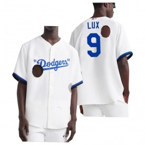 Gavin Lux Los Angeles Dodgers White Meteor Holes Jersey