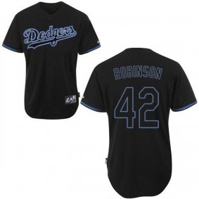 Male Los Angeles Dodgers #42 Jackie Robinson Black Fashion Jersey