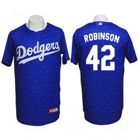 Male Los Angeles Dodgers #42 Jackie Robinson Conventional 3D Version Blue Jersey