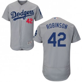 Male Los Angeles Dodgers #42 Jackie Robinson Gray Flexbase Collection Player Jersey
