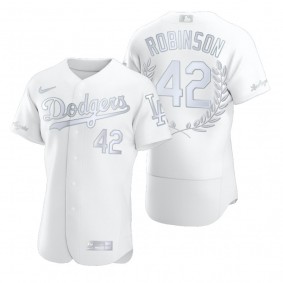 Jackie Robinson Los Angeles Dodgers White Awards Collection Retirement Jersey