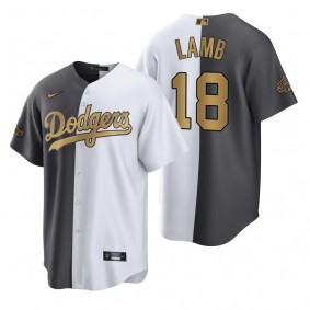 Los Angeles Dodgers Jake Lamb White Charcoal 2022 MLB All-Star Game Split Jersey