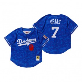 Los Angeles Dodgers Julio Urias Blue BAPE x Mitchell & Ness Jersey