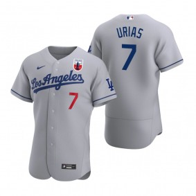 Men's Los Angeles Dodgers Julio Urias Nike Gray Negro Leagues Authentic Jersey