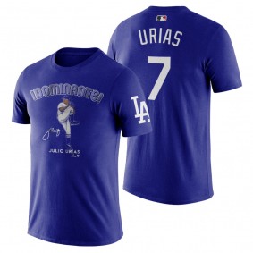 Dodgers Julio Urias Royal Caricature T-Shirt