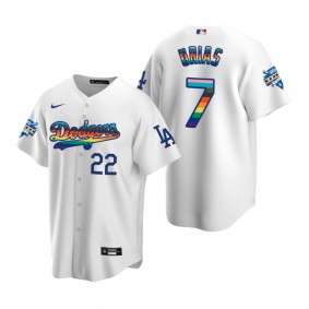 Los Angeles Dodgers Julio Urias White 2022 Pride Night LGBTQ Jersey