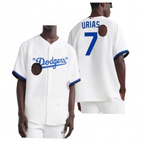Los Angeles Dodgers Julio Urias White Meteor Holes Jersey