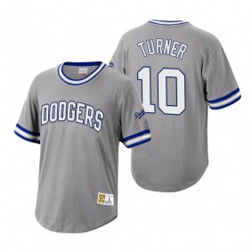 Los Angeles Dodgers Justin Turner Mitchell & Ness Gray Cooperstown Collection Wild Pitch Jersey T-Shirt