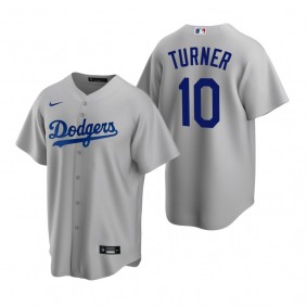 Men's Los Angeles Dodgers Justin Turner Nike Gray Replica Alternate Jersey