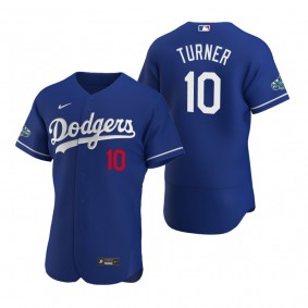 Los Angeles Dodgers Justin Turner 2020 Alternate Patch Royal Authentic Jersey