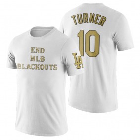 Dodgers Justin Turner White End Blackouts T-Shirt