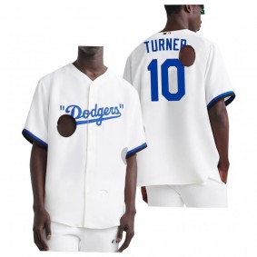 Los Angeles Dodgers Justin Turner White Meteor Holes Jersey