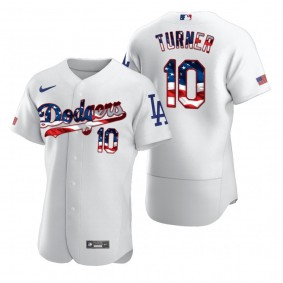 Justin Turner Los Angeles Dodgers White 2020 Stars & Stripes 4th of July Jersey