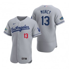 Los Angeles Dodgers Max Muncy 2020 Road Patch Gray Authentic Jersey