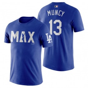 Dodgers Max Muncy Royal Caricature T-Shirt