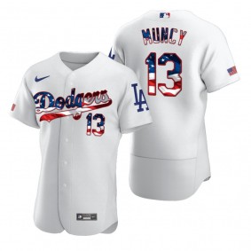 Max Muncy Los Angeles Dodgers White 2020 Stars & Stripes 4th of July Jersey