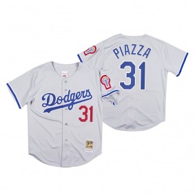 Los Angeles Dodgers Mike Piazza Gray 1981 Authentic Jersey