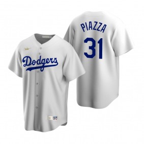 Los Angeles Dodgers Mike Piazza Nike White Cooperstown Collection Home Jersey