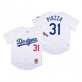 Los Angeles Dodgers Mike Piazza White 1981 Authentic Jersey