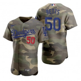 Los Angeles Dodgers Mookie Betts Camo Authentic 2021 Armed Forces Day Jersey