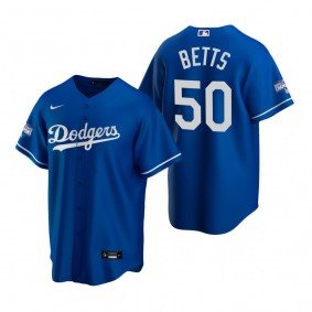Los Angeles Dodgers Mookie Betts Royal 2020 World Series Champions Replica Jersey