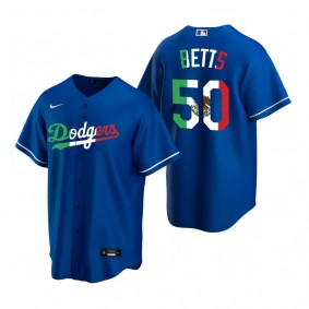 Los Angeles Dodgers Mookie Betts Royal Mexican Heritage Night Replica Jersey