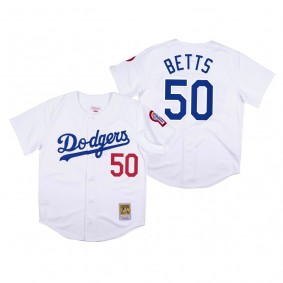 Los Angeles Dodgers Mookie Betts White 1981 Authentic Jersey