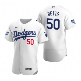 Los Angeles Dodgers Mookie Betts White 2020 World Series Champions Authentic Jersey
