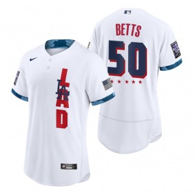 Men's Los Angeles Dodgers Mookie Betts White 2021 MLB All-Star Game Authentic Jersey