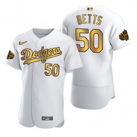 Mookie Betts Los Angeles Dodgers White Gold 2022 MLB All-Star Game Jersey