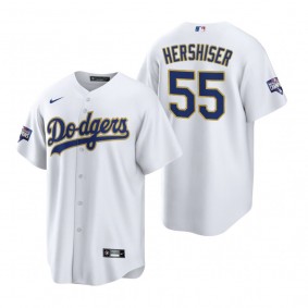 Los Angeles Dodgers Orel Hershiser White Gold 2021 Gold Program Replica Jersey