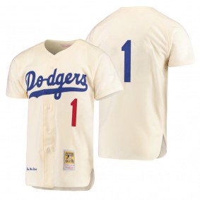 Brooklyn Dodgers Pee Wee Reese Cream Cooperstown Collection Authentic Jersey