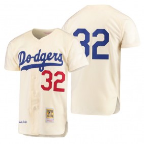Brooklyn Dodgers Sandy Koufax Cream Cooperstown Collection Authentic Jersey