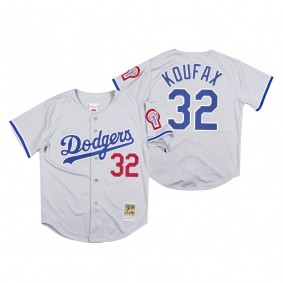 Los Angeles Dodgers Sandy Koufax Gray 1981 Authentic Jersey