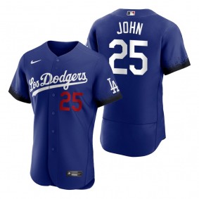 Men's Los Angeles Dodgers Tommy John Royal 2021 City Connect Authentic Jersey