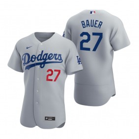 Men's Los Angeles Dodgers Trevor Bauer Nike Gray Authentic Alternate Jersey